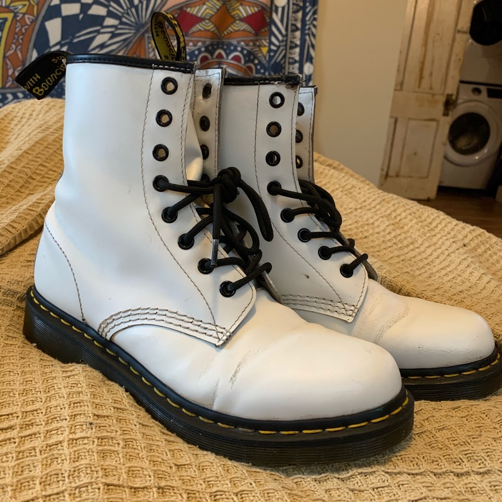 white doc marten boots